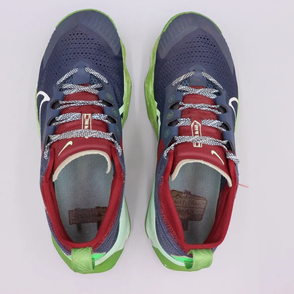 Nike ZoomX Zegama Trail Blue Green Size 10 Hiking Trail Running Shoes DH0623-403